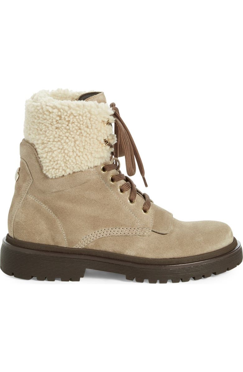 Moncler 'Patty Scarpa' Genuine Shearling Trim Ankle Boot, Alternate, color,