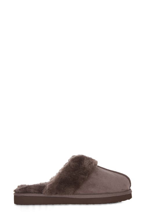 Floopi Faux Suede Faux Fur Lined Slipper In Brown