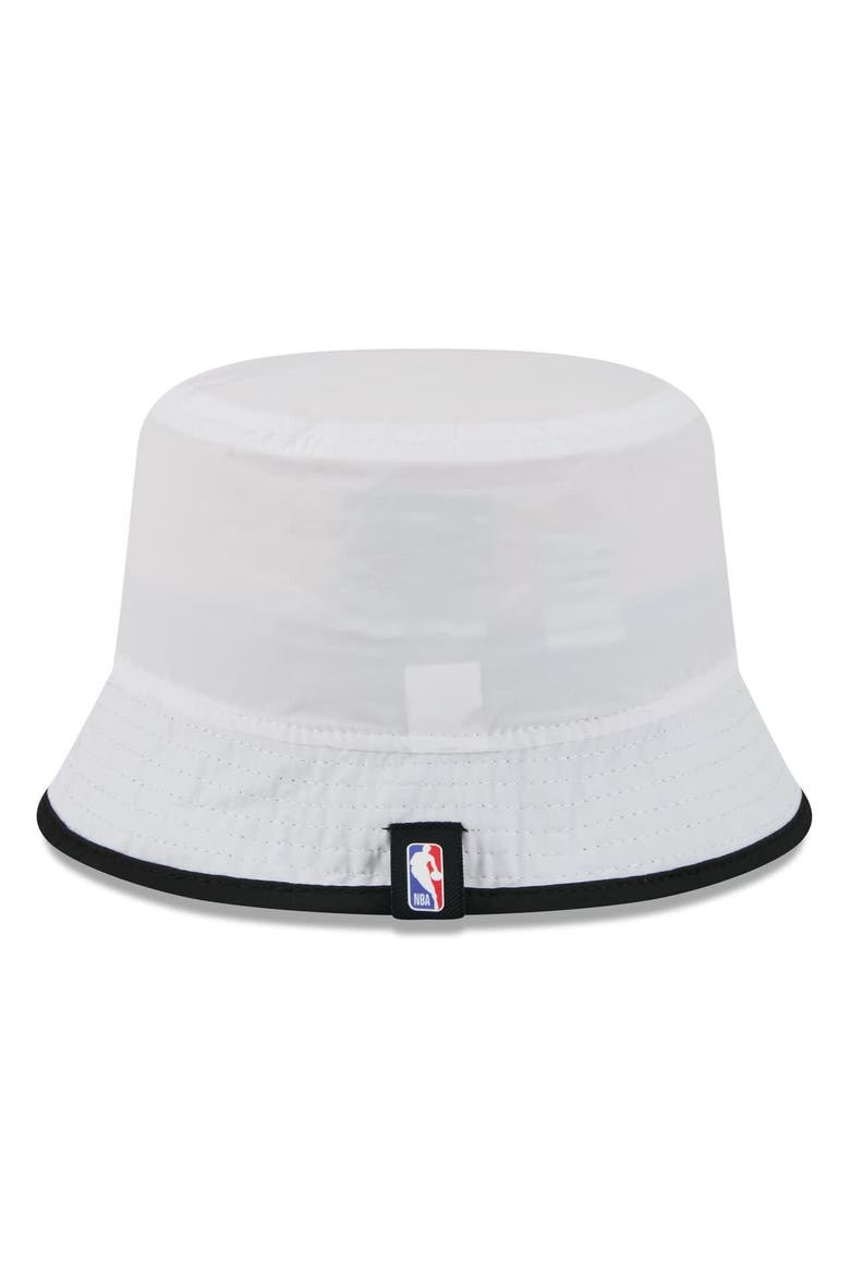 Men's New Era White/Black Miami Heat 2025 NBA Draft Nylon Bucket Hat, Alternate, color, White