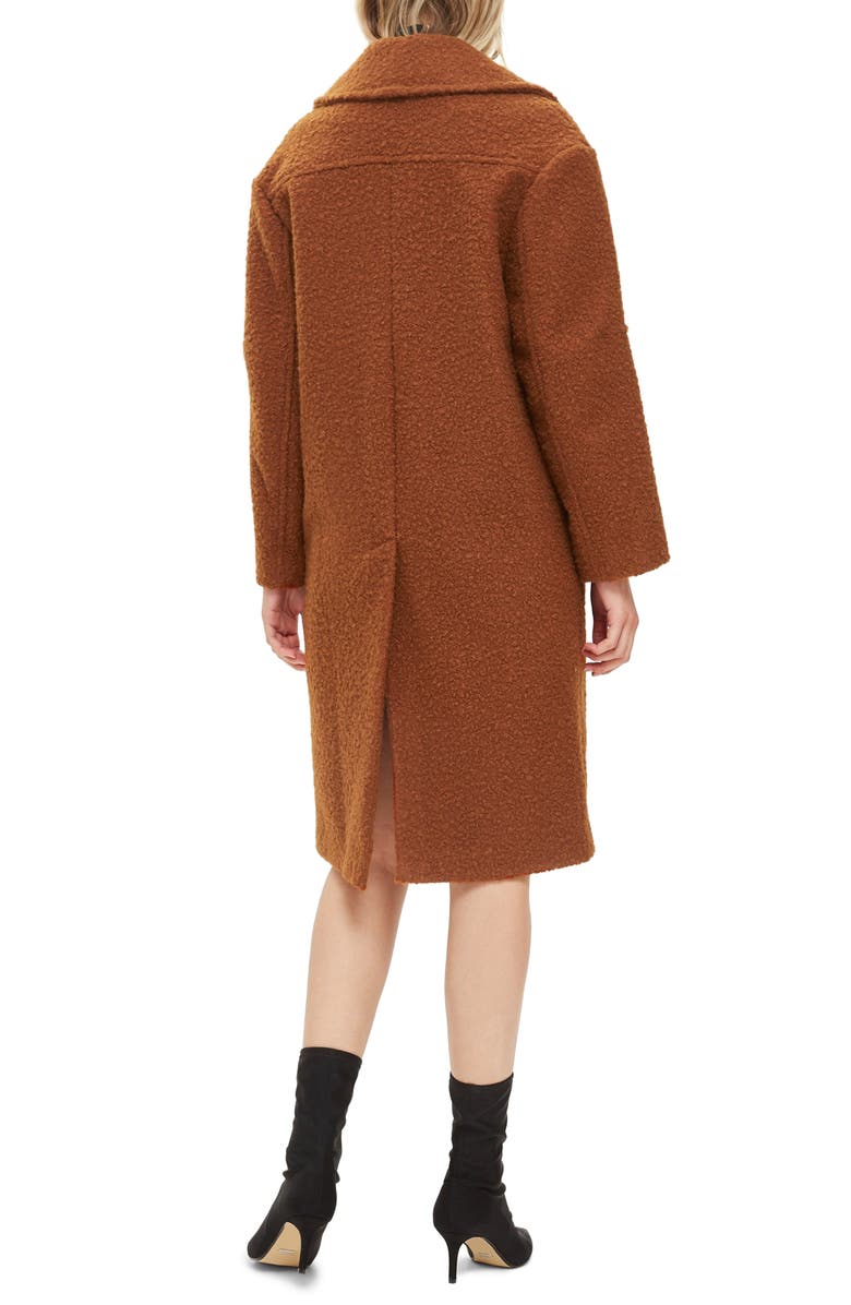 Topshop Bouclé Button Front Coat, Alternate, color, 