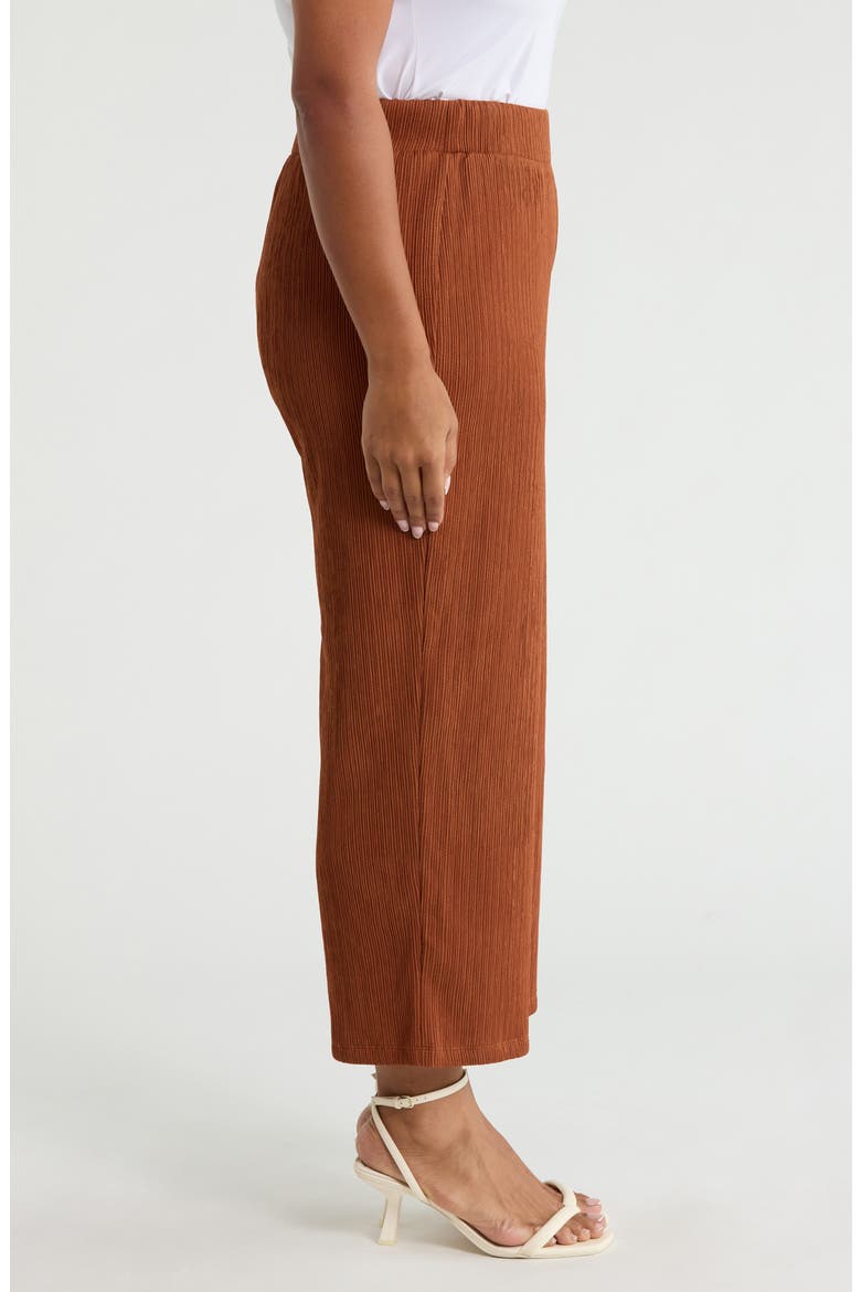 Crinkle Pull-On Ankle Wide Leg Pants, Alternate, color, CEDAR SPICE