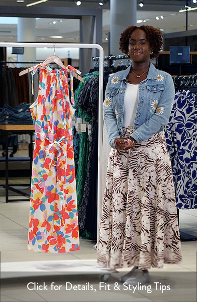 Yani Luvi Belted Floral Sleeveless Midi Dress, sales video thumbnail