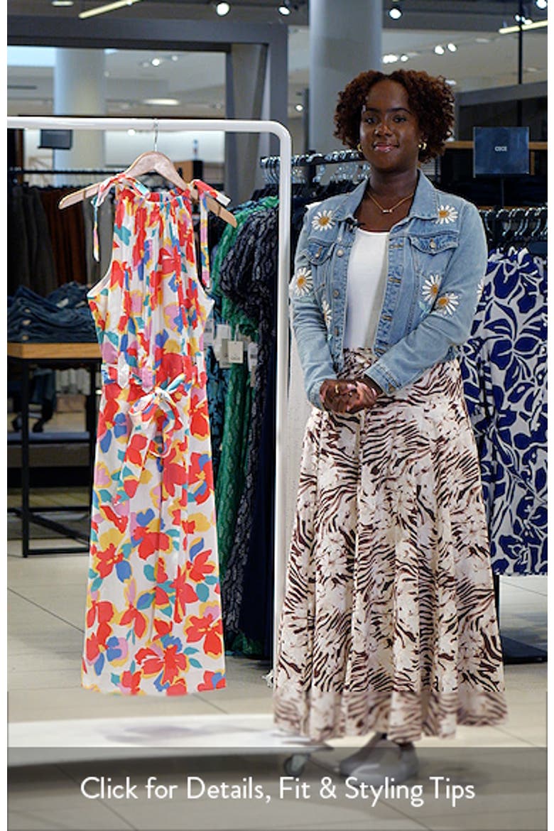 Yani Luvi Belted Floral Sleeveless Midi Dress video