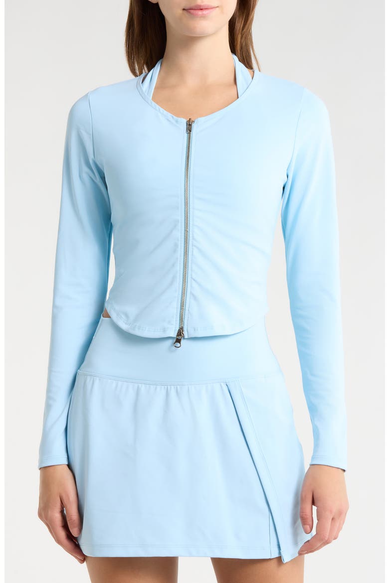 Crop Zip Cardigan, Alternate, color, SKY