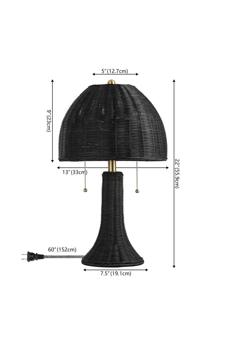 JONATHAN Y Joanie 22" Bohemian Rustic Iron LED Table Lamp, Alternate, color, Black/Brass Gold