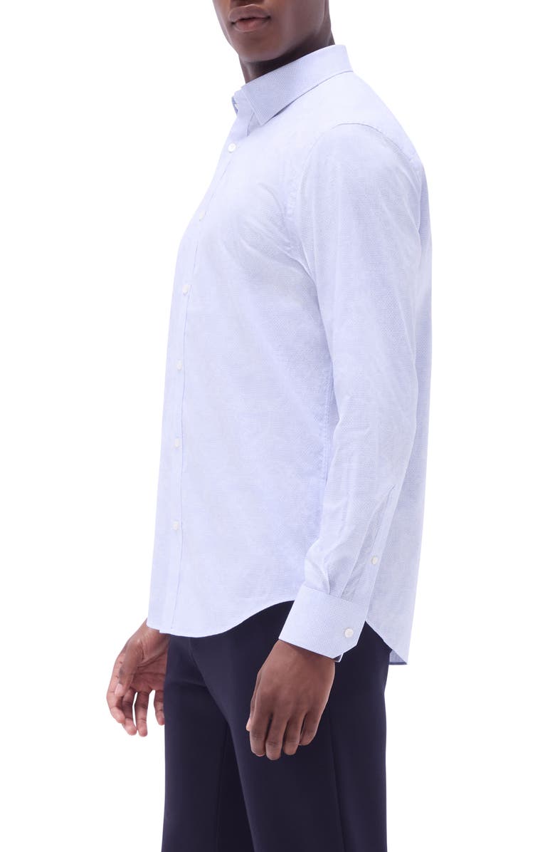 Bugatchi Karl Shaped Fit Mini Check Stretch Cotton Button-Up Shirt, Alternate, color, 