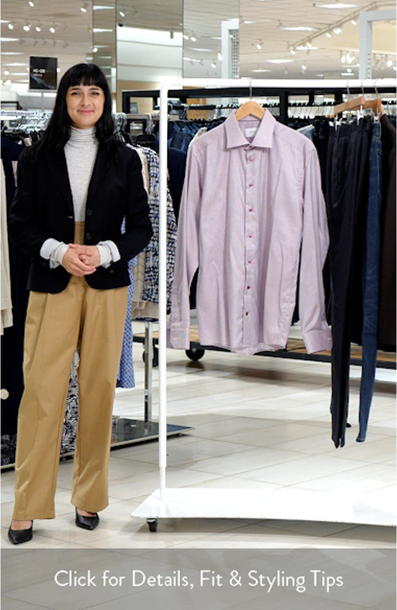 Slim Fit Houndstooth Button-Up Shirt, sales video thumbnail