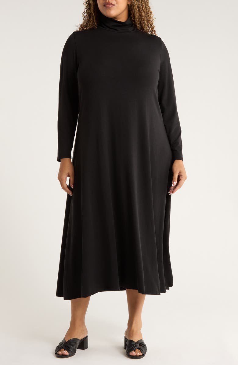 Eileen Fisher Long Sleeve Jersey Maxi Dress, Main, color, 