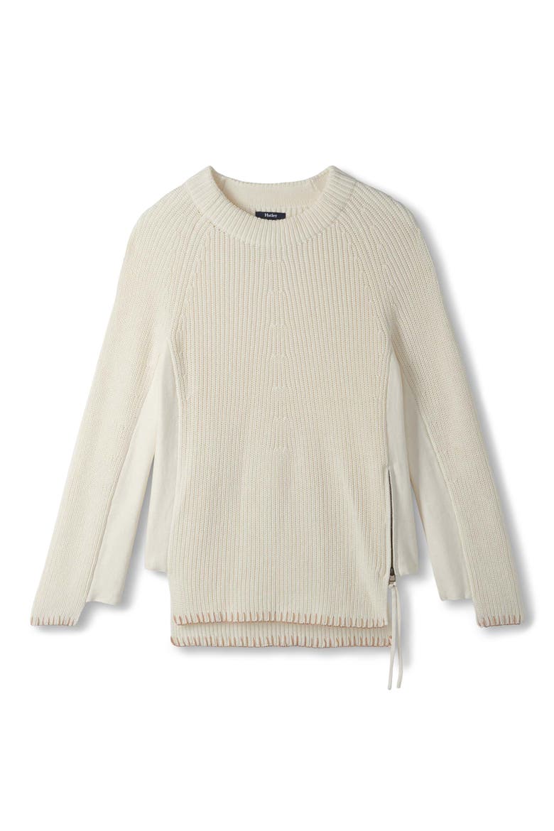 Side Zip Raglan Sweater, Alternate, color, CREAM
