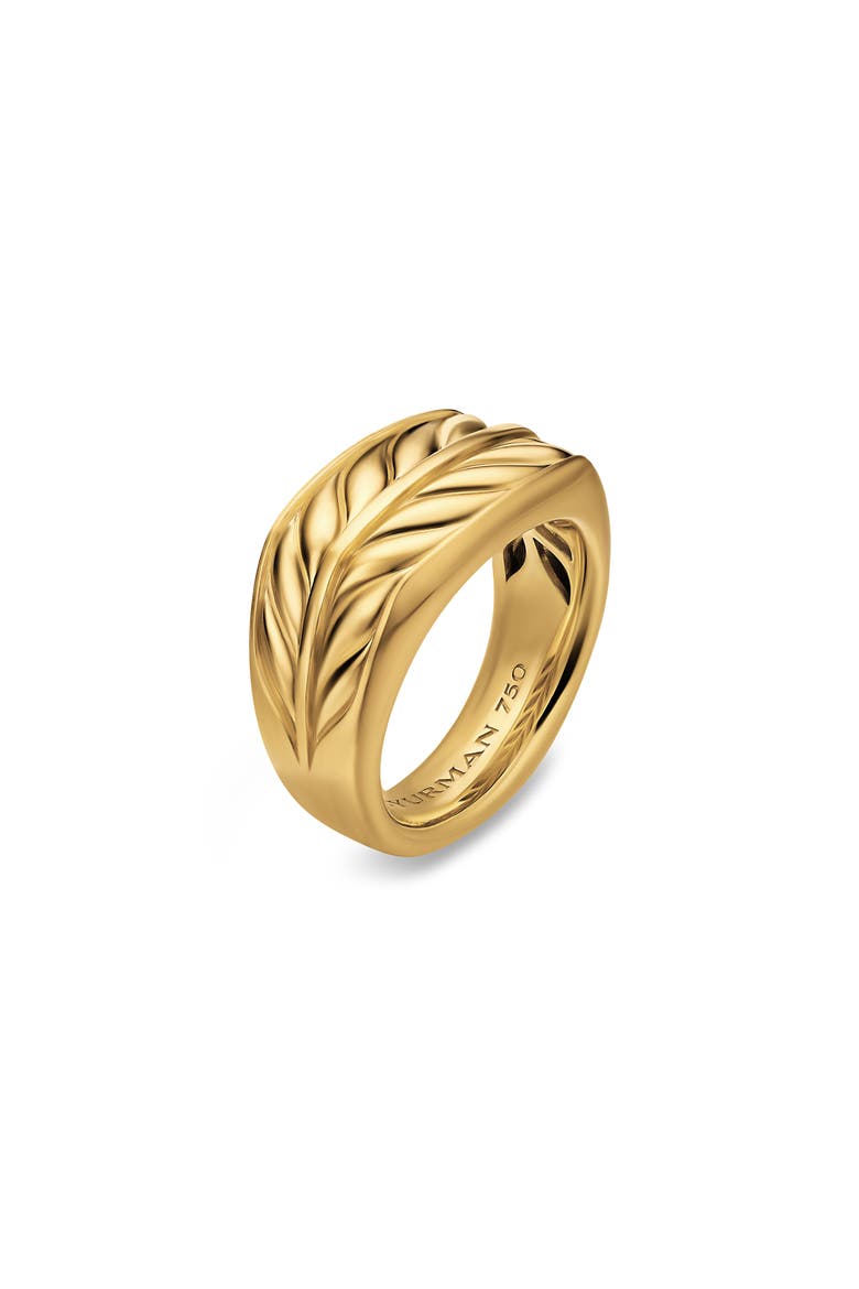 Chevron Three Sided Signet Ring, 18K Gold, 12.5mm, Alternate, color, GOLD