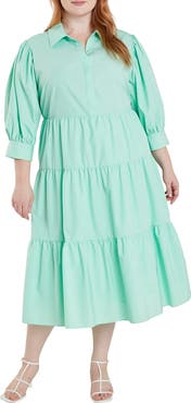 English Factory Tiered Midi Shirtdress