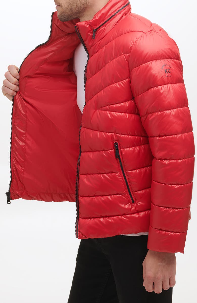 Kenneth Cole New York Hooded Puffer Jacket, Alternate, color, Red