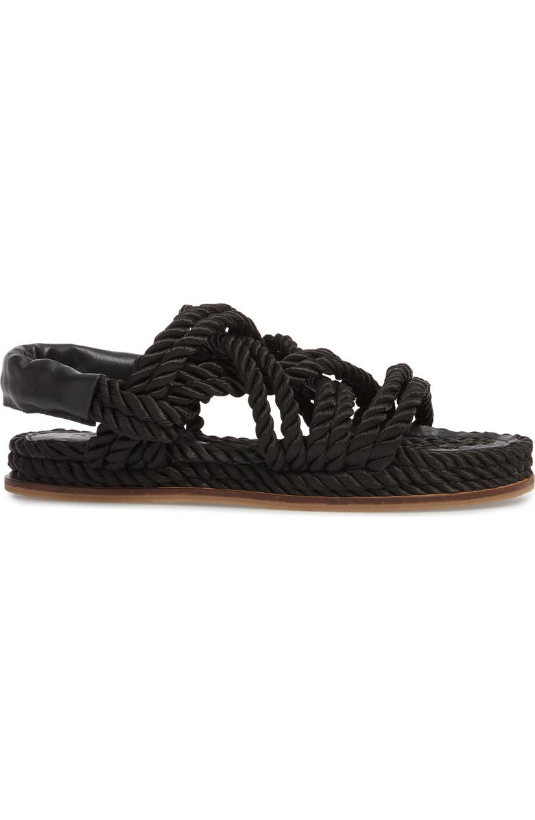 Topshop Fiesta Rope Flat Sandal, Alternate, color,