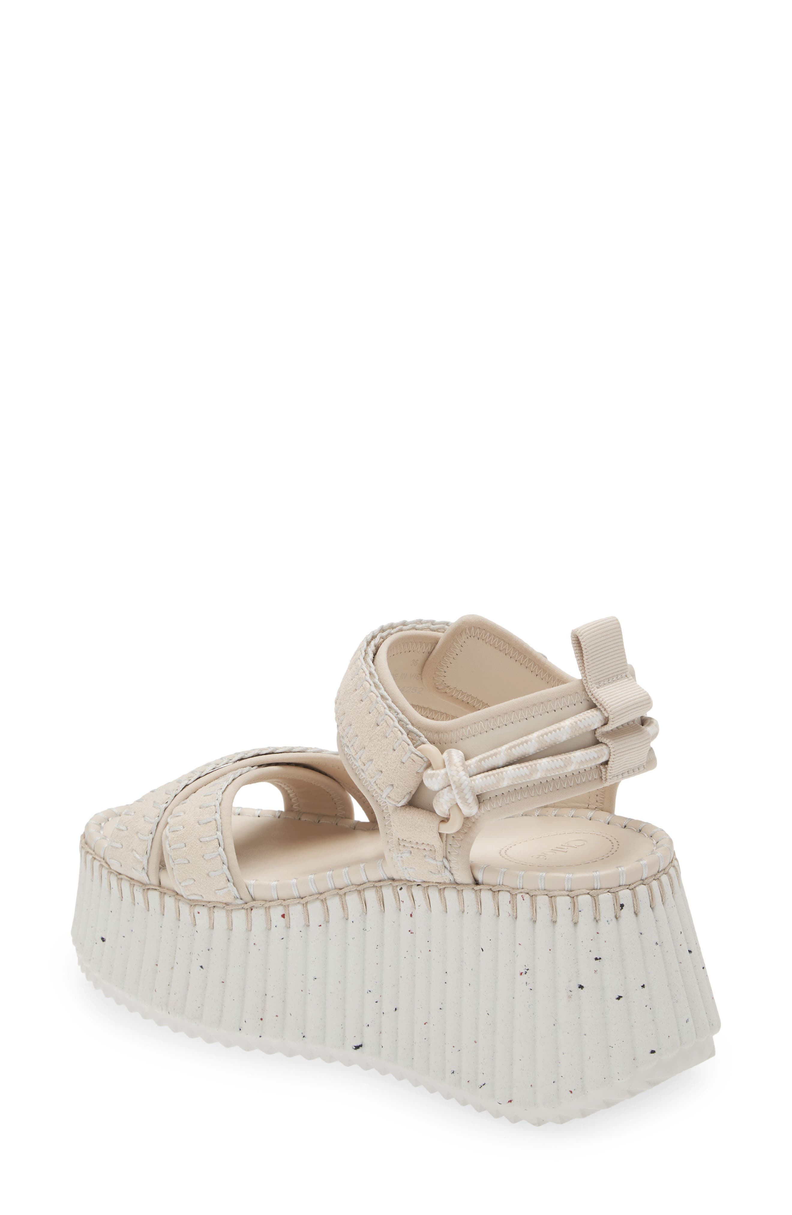Chloé Nama Platform Sandal, Alternate, color, White