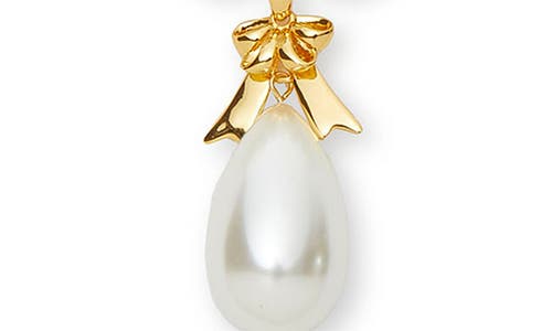 Lele Sadoughi Faux Pearl Box Droplet Necklace In White