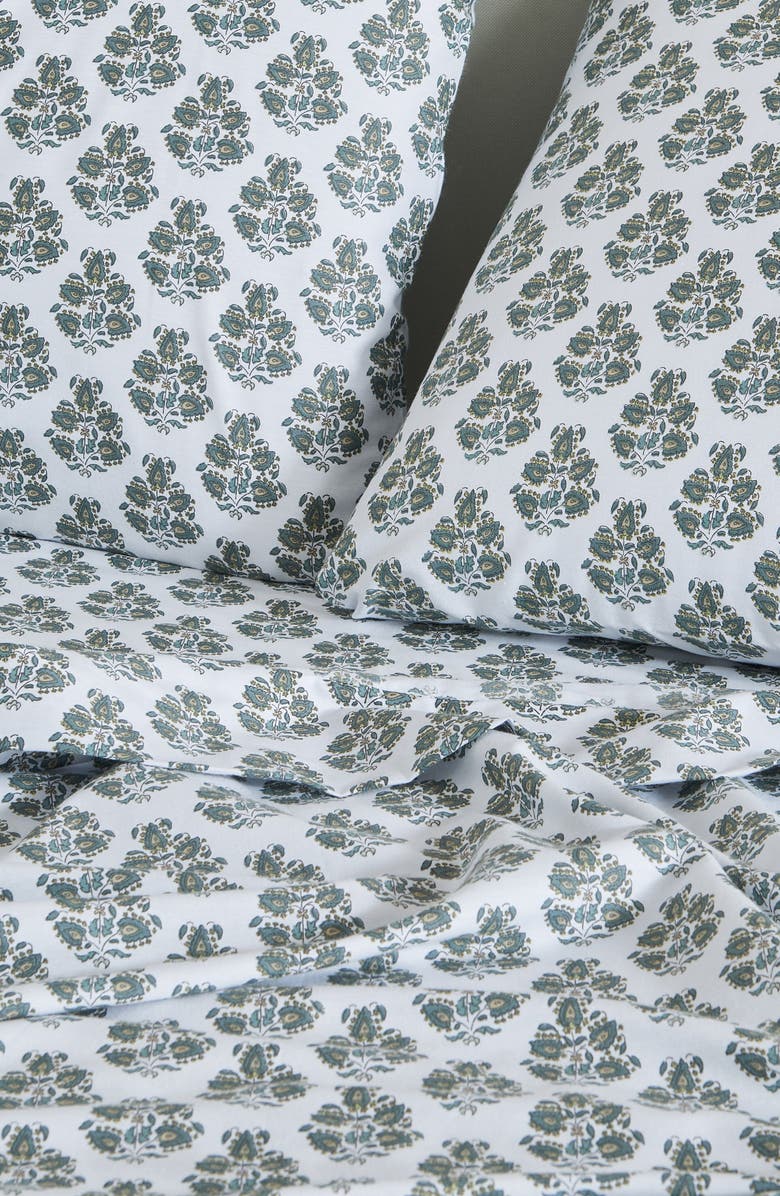 Woven & Weft Daniella Sheet Set, Alternate, color, Turquoise Floral