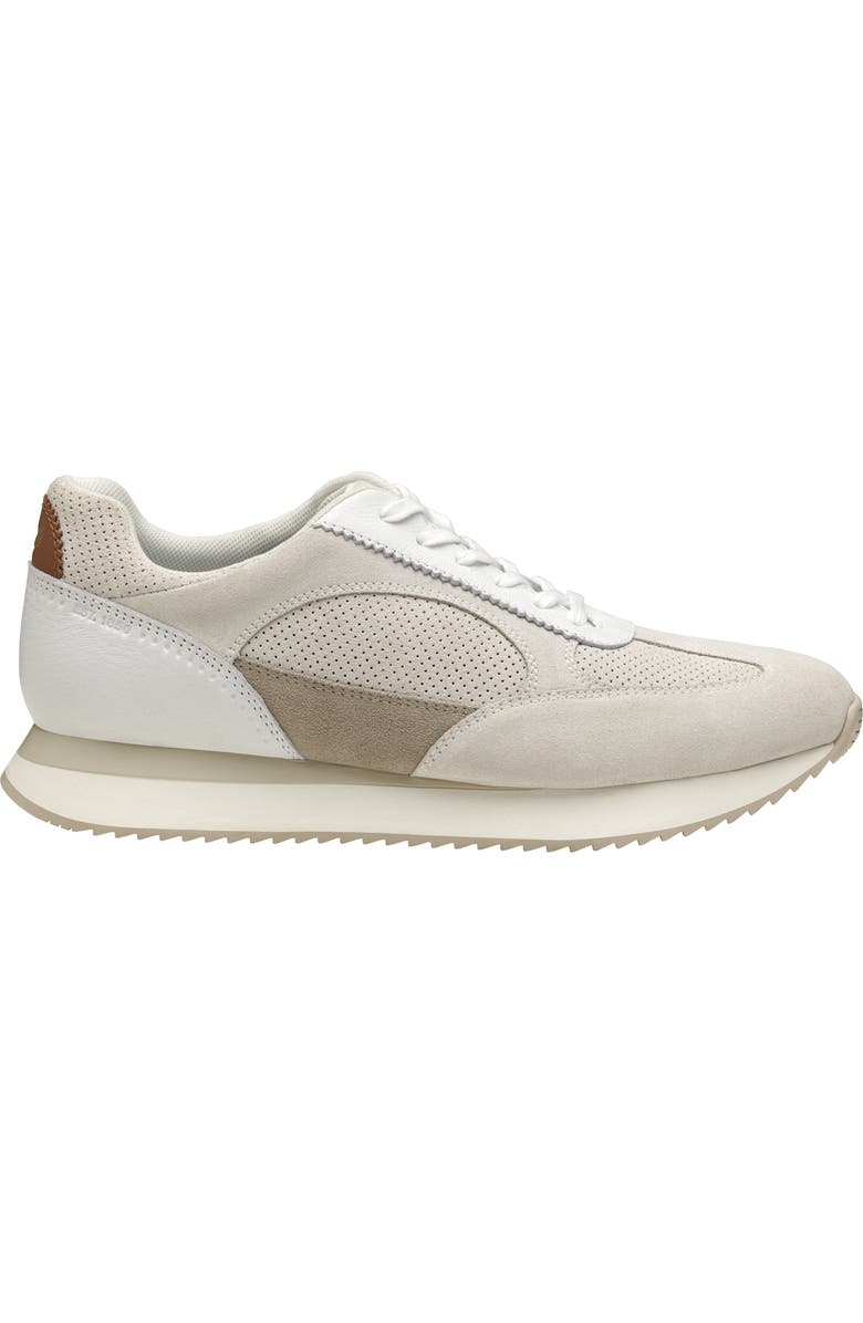 Johnston & Murphy Chase Perforated Sneaker, Alternate, color, White Suede/ Full Grain