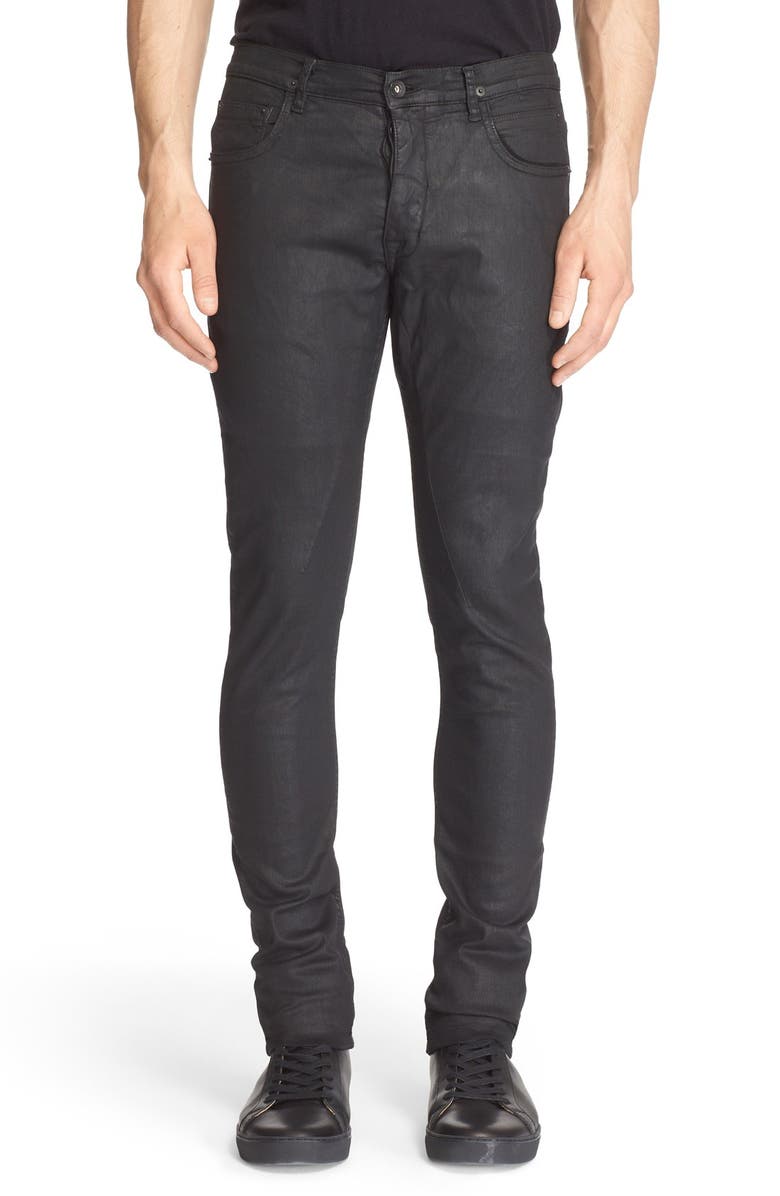 Rick Owens DRKSHDW 'Detroit Fit' Waxed Skinny Jeans, Main, color,