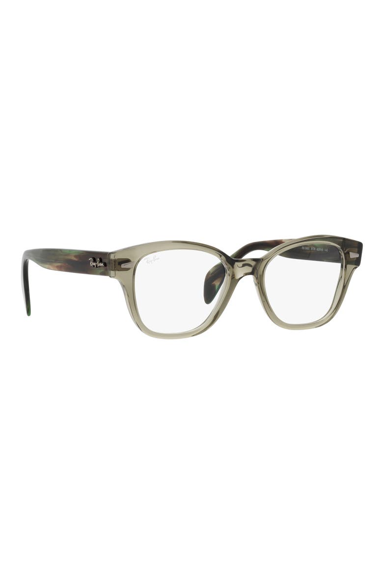 49mm Square Optical Glasses, Alternate, color, TRANSPARENT GREEN
