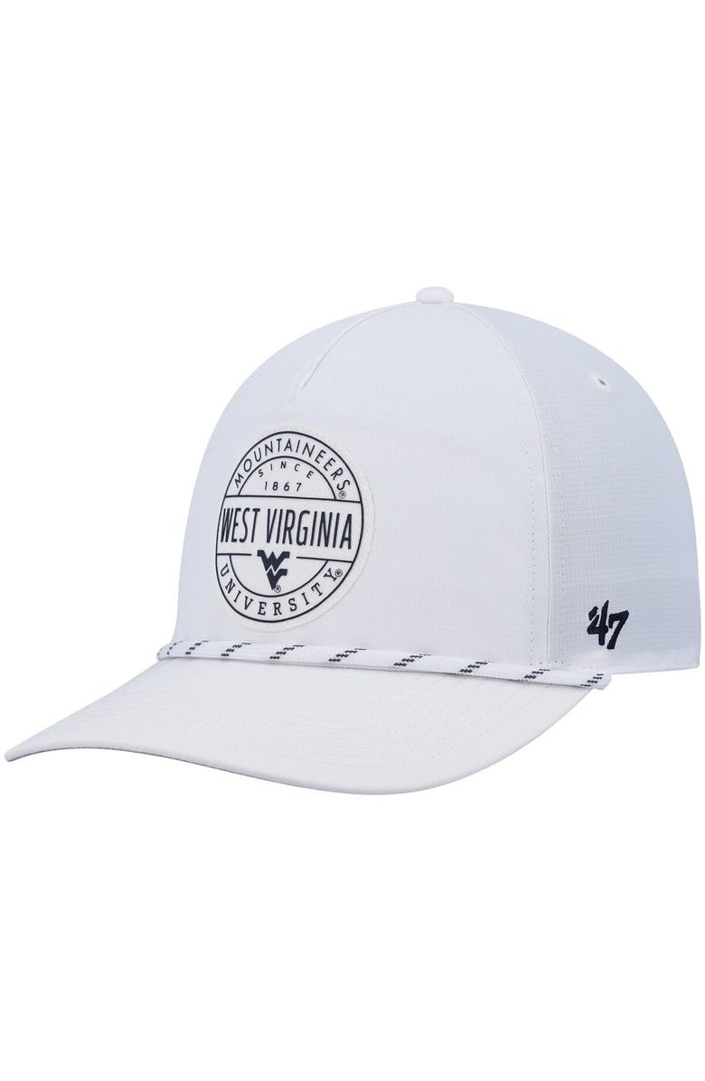 '47 Men's '47 White West Virginia Mountaineers Suburbia Captain Snapback Hat, Main, color, 