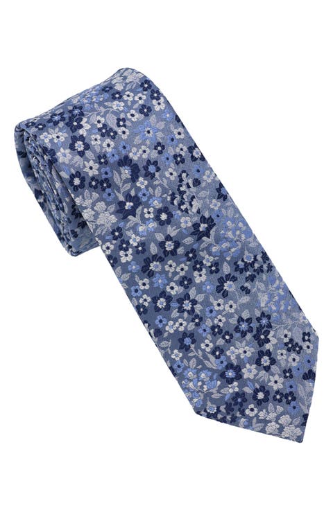 Floral Jacquard Slim Tie