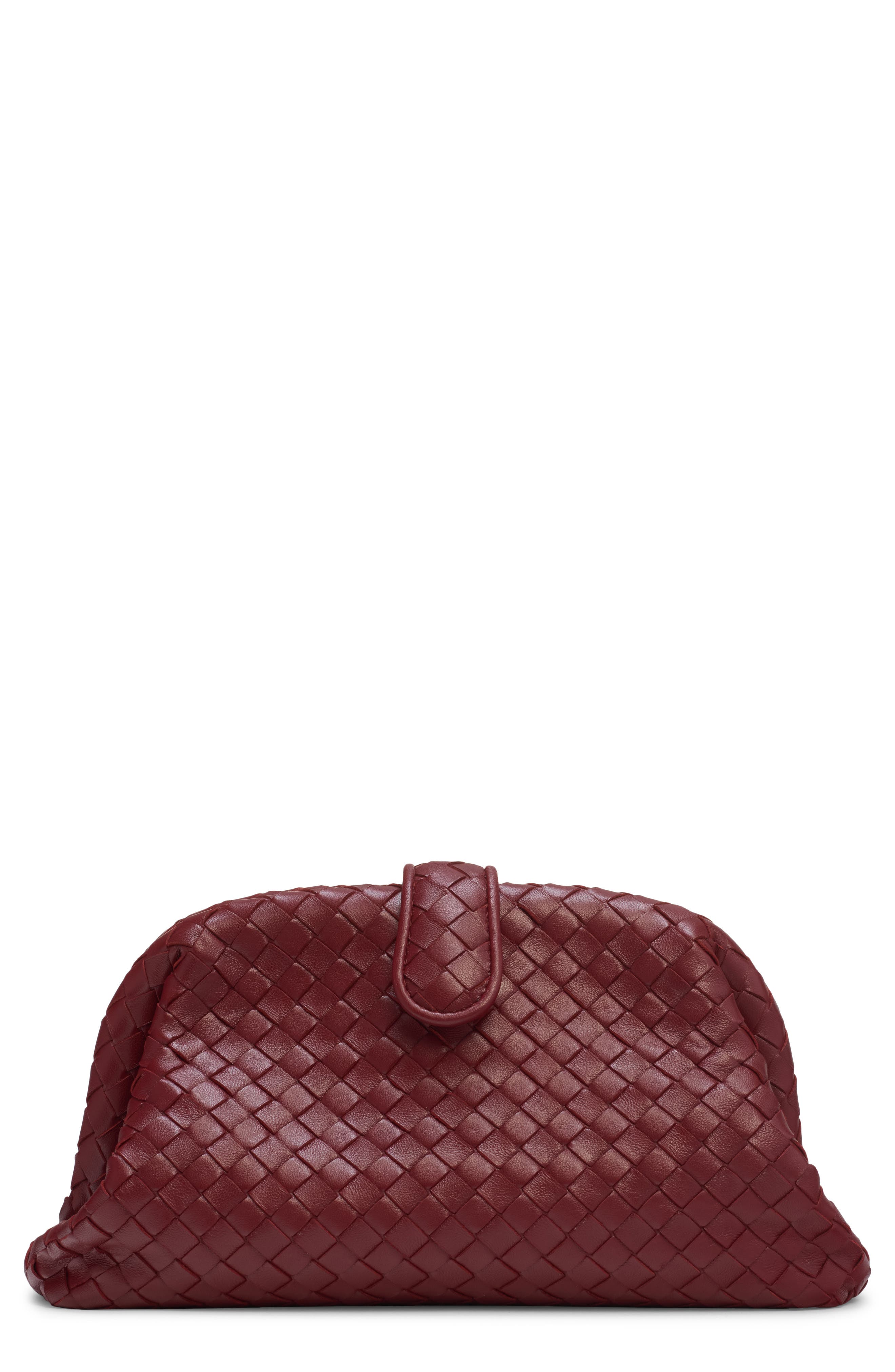 Bottega Veneta The Lauren 1980 Intrecciato Leather Clutch, Main, color, 6569 Lava Red-Brass V
