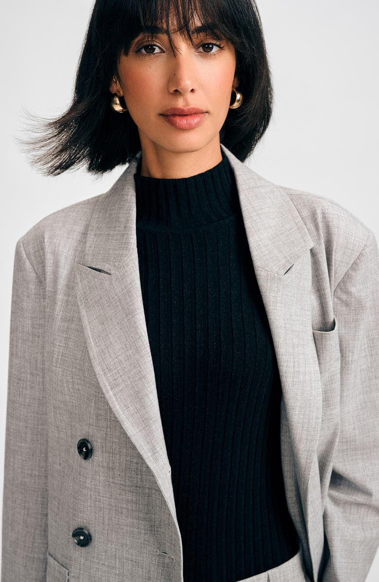 Isaac Mizrahi New York Double Breasted Martingale Blazer, Alternate, color, 