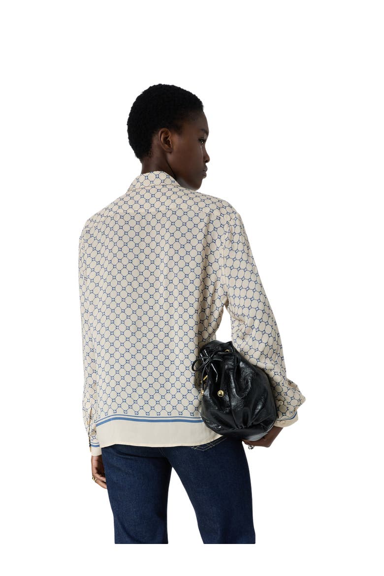 Clariane Monogram Print Shirt, Alternate, color, Jeans