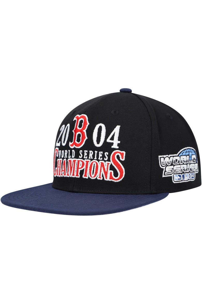 Men's Mitchell & Ness Black Boston Red Sox World Series Champs Snapback Hat, Main, color, Black