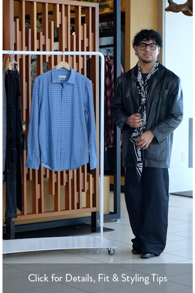 James OoohCotton® Floral Tile Print Button-Up Shirt video