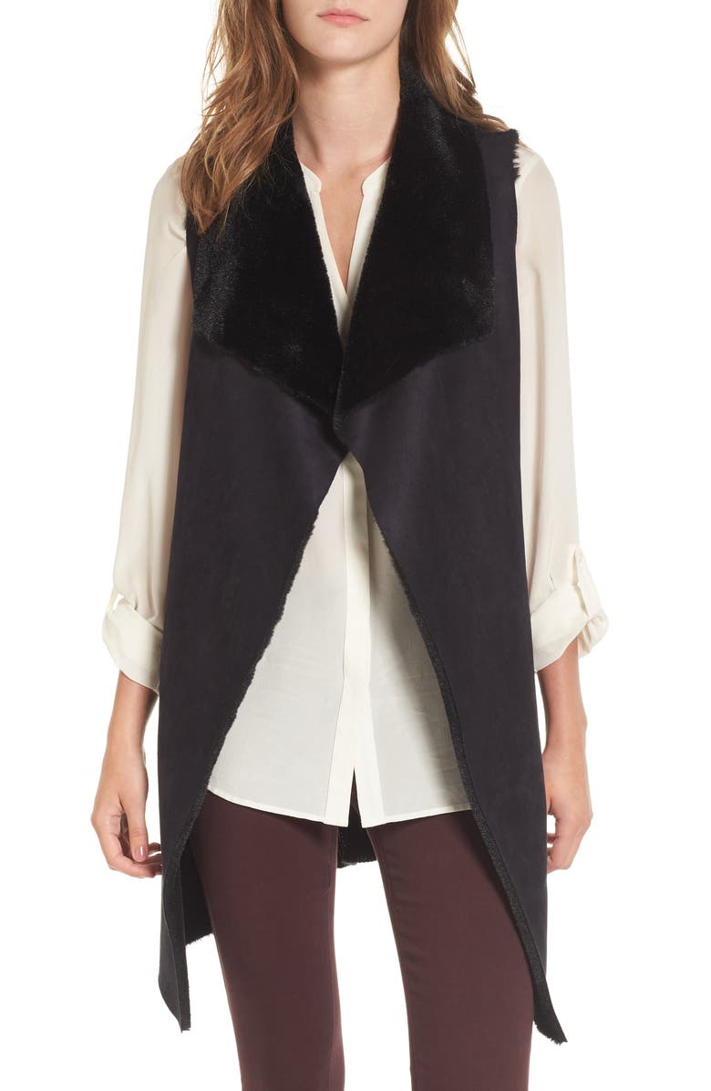 Love Token Faux Shearling Vest, Main, color, 