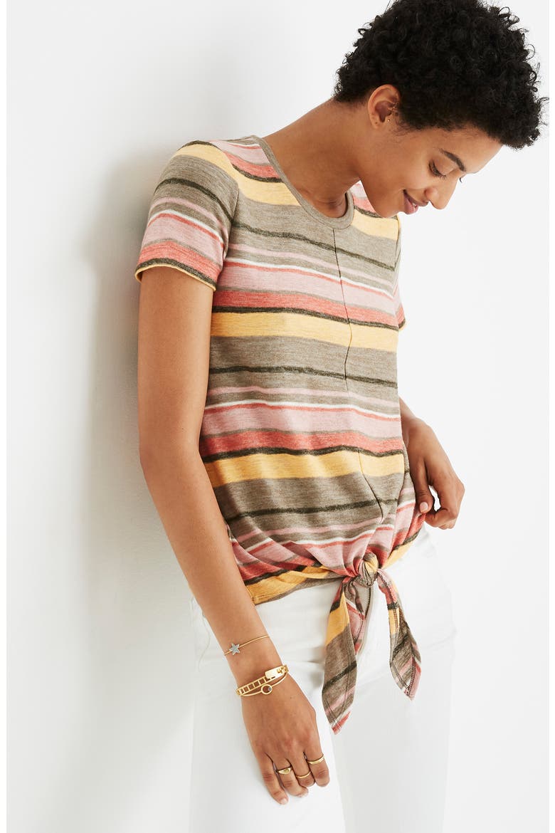 Texture & Thread Modern Tie-Front Top, Alternate, color, BRITISH SURPLUS