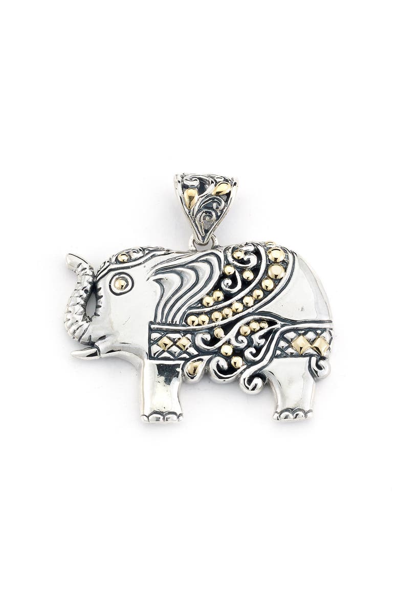 Elephant Pendant, Main, color, SILVER AND GOLD