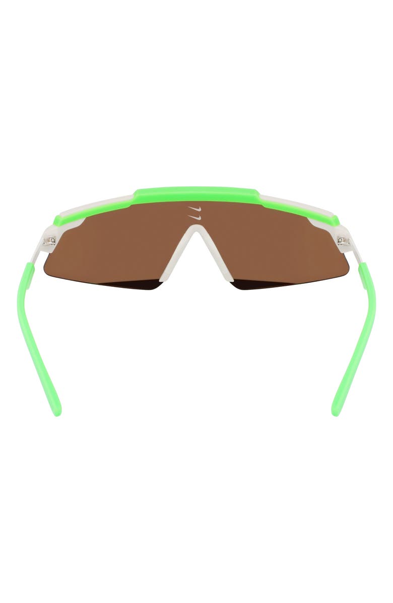 Nike Marquee M 66mm Oversize Shield Sunglasses, Alternate, color, Green Strike/ Bronze Mirror