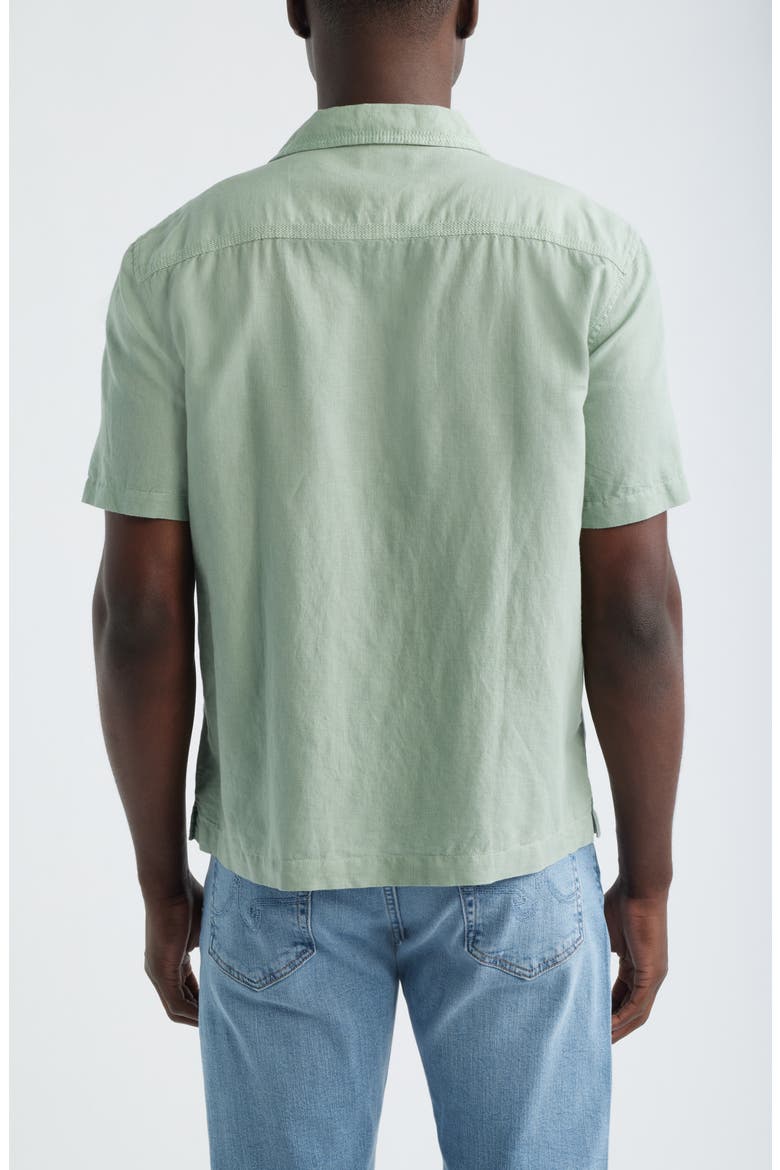 Foster Linen & Cotton Camp Shirt, Alternate, color, FADED MOSS