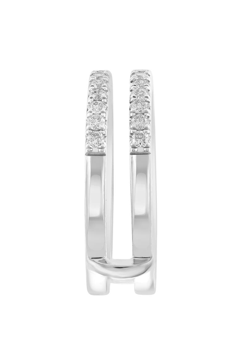 Sterling Silver Diamond Double Band Ring, Alternate, color, SILVER