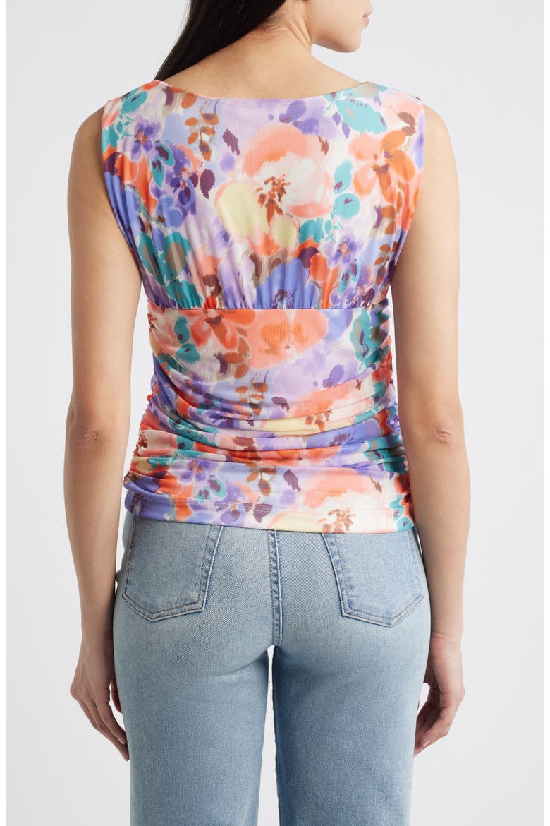 Ruched Empire Waist Sleeveless Top, Alternate, color, CORAL