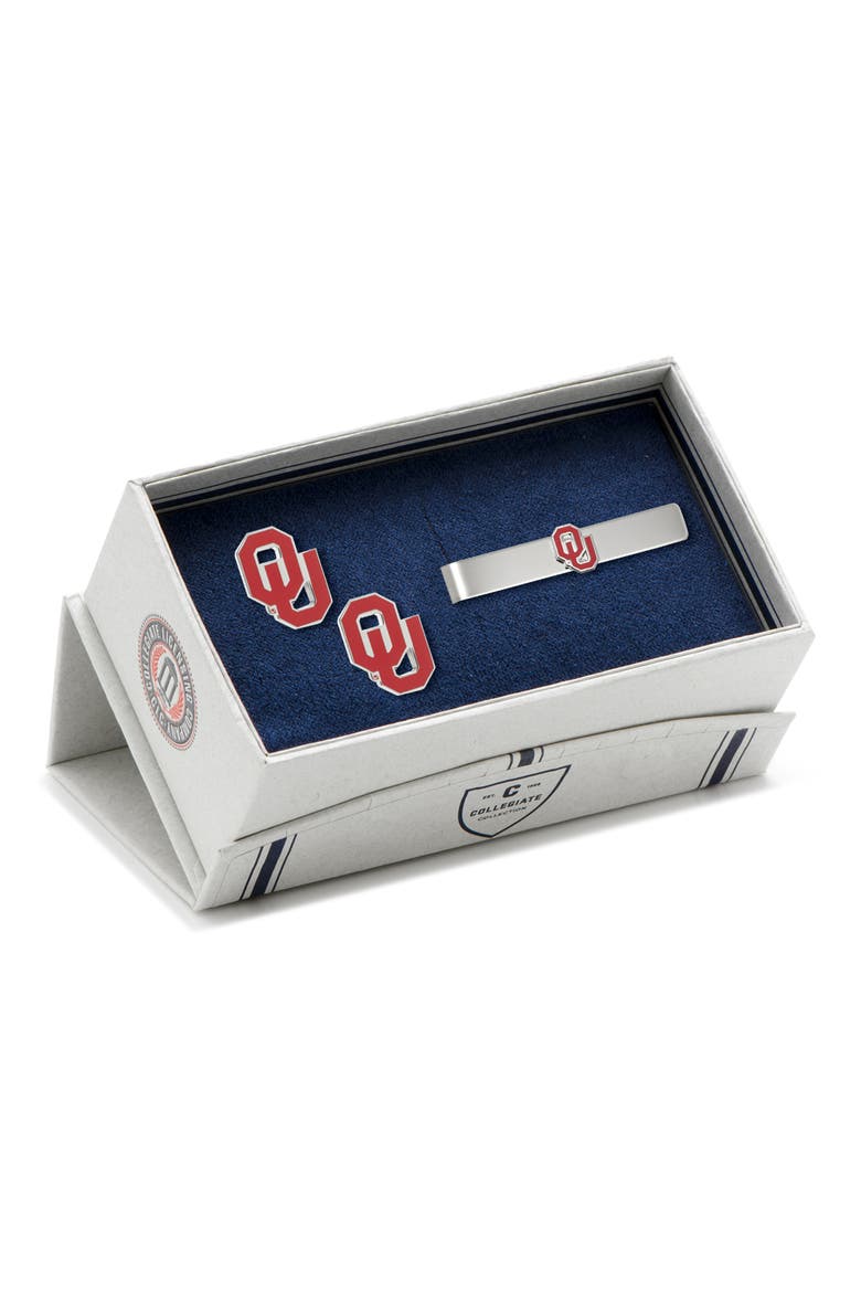 NCAA Oklahoma Sooners Cuff Links & Tie Bar, Alternate, color, RED