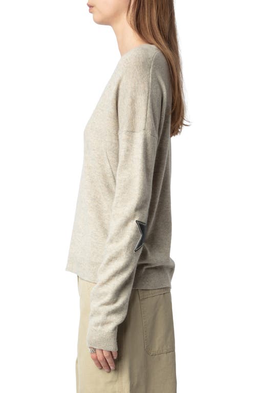 Zadig & Voltaire Vivi Patch Cashmere V-neck Sweater In Geology