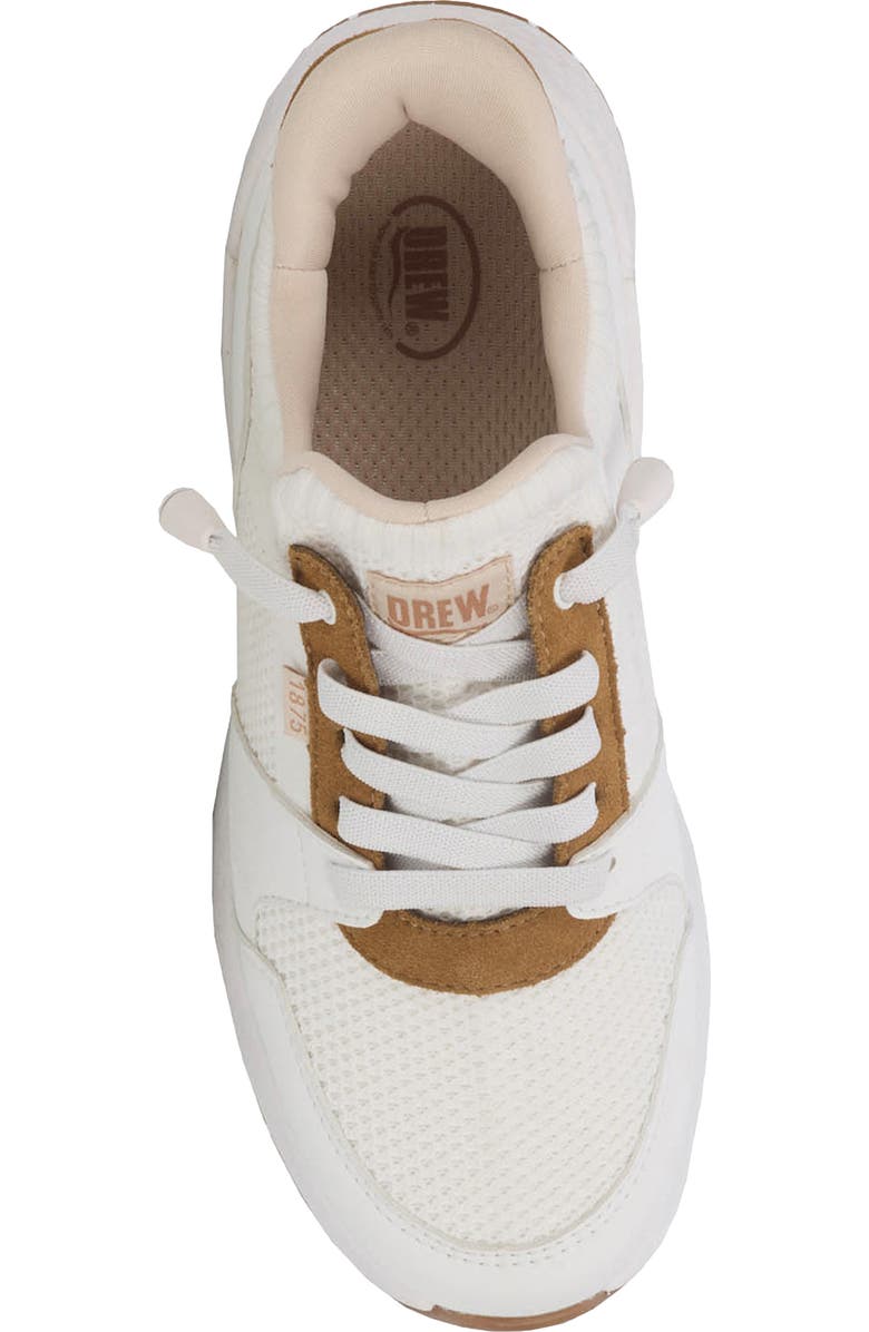 DREW Bobbie Lace-up Sneaker, Alternate, color, White Suede Combo