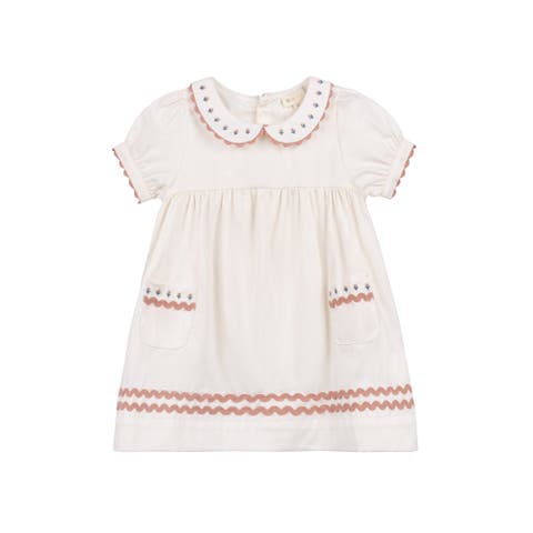 Looms Wave Collection - Tulip Collar Short Sleeve Dress for Little Kids