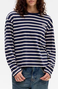 BDG Urban Outfitters Kai Stripe Long Sleeve Cotton Dad T-Shirt