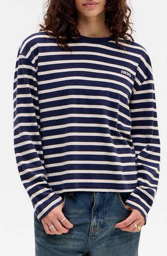 Kai Stripe Long Sleeve Cotton Dad T-Shirt