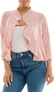 Nina Leonard Chiffon Ruffle Bolero