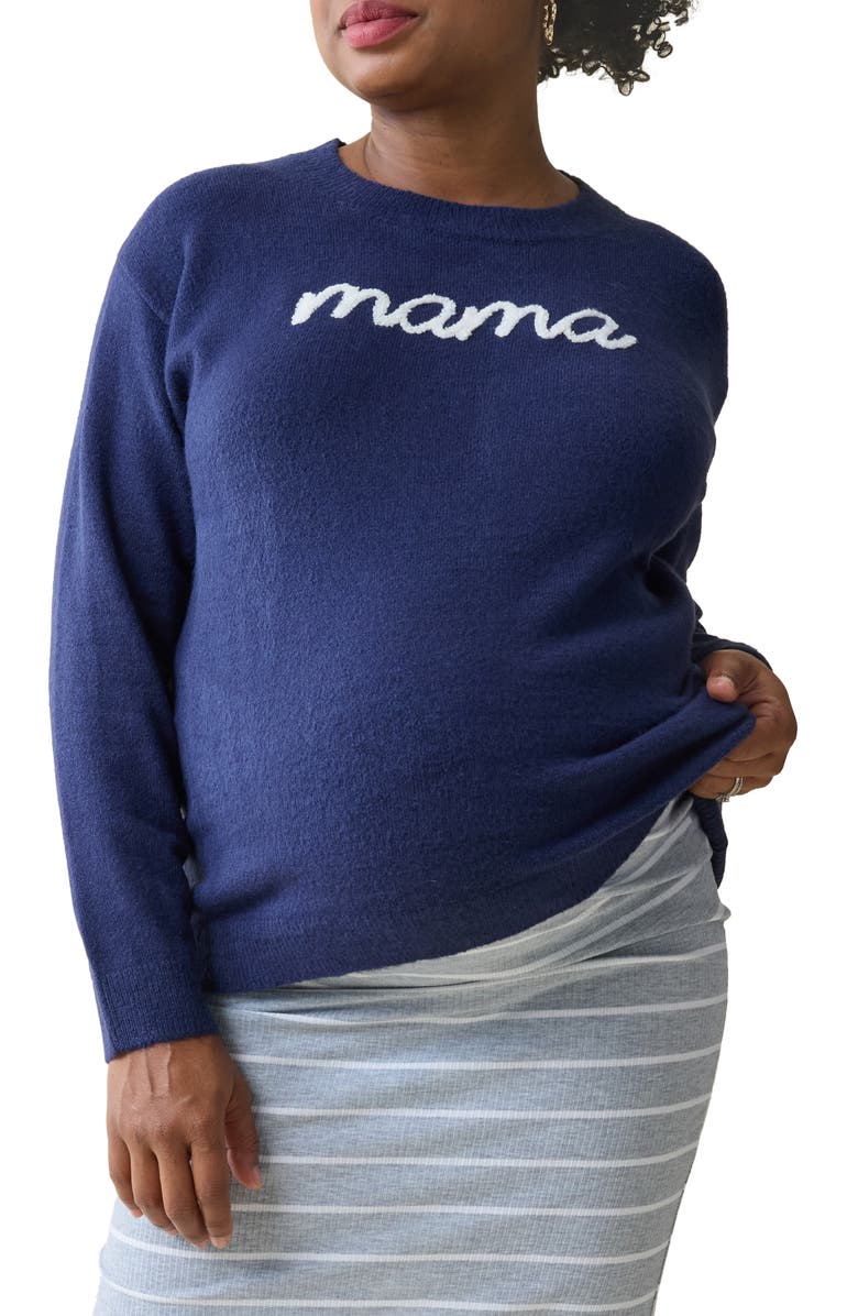 Ingrid & Isabel<sup>®</sup> Mama Maternity Sweater, Alternate, color, Navy