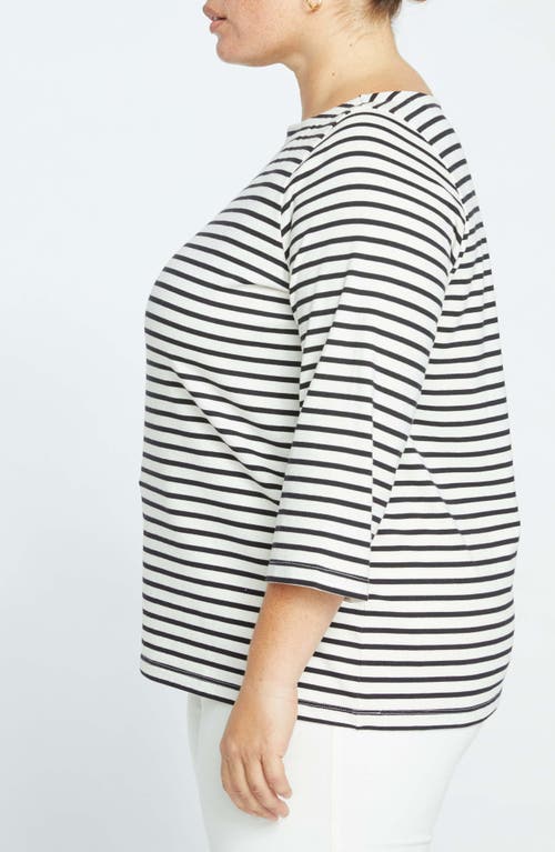 Universal Standard Belle Breton Stripe Top In Black