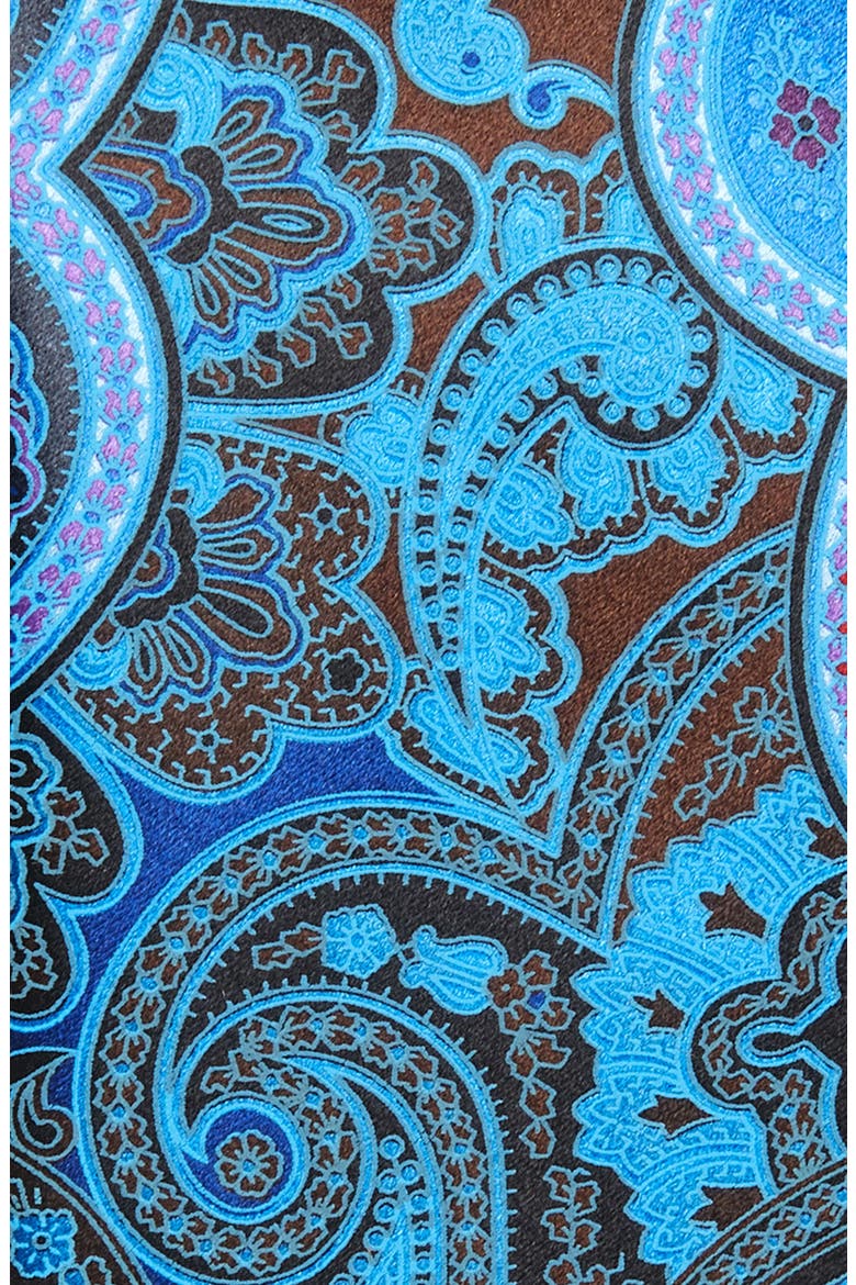 Quindici Paisley Silk Tie, Alternate, color, NAVY FAN