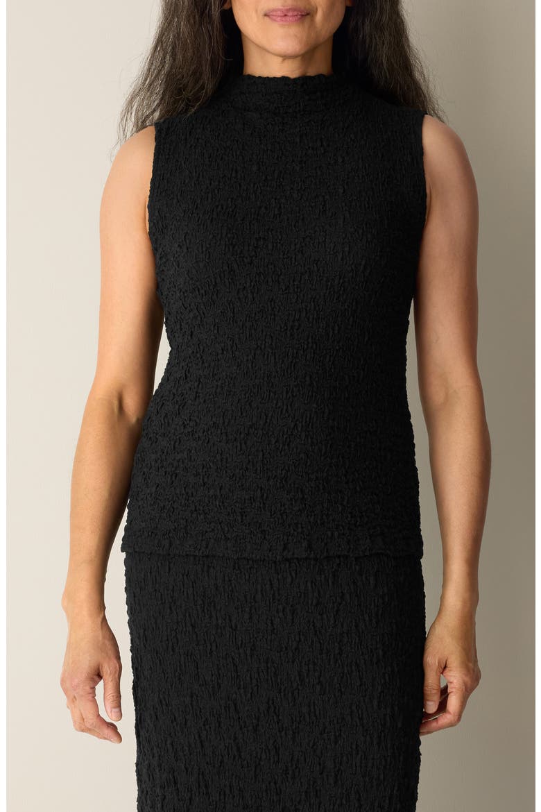 Textured Organic Cotton Blend Tank, Main, color, BLACK