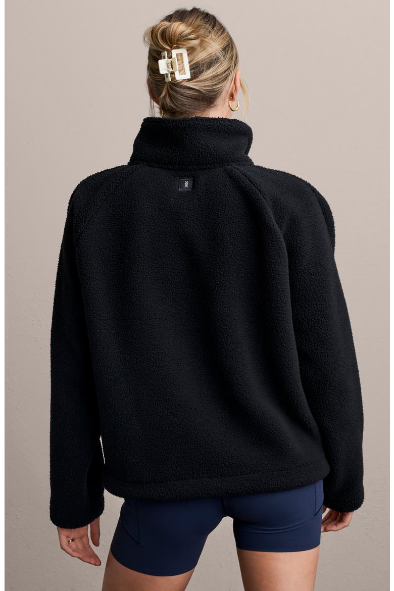Teddy High Pile Fleece Pullover, Main, color, PURE BLACK