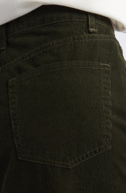 The Great . The Column Finewale Corduroy Skirt In Woodland Green